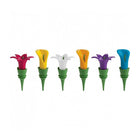 Trudeau Duo-Tone Floral Bottle Stopper in Assorted Colours, 8 Pack-Designed to fit all wine bottle sizes