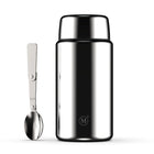Minimal Pot alimentaire isolé en acier inoxydable - classique - 750ml-Cuillère pliable en acier inoxydable pleine grandeur intégrée