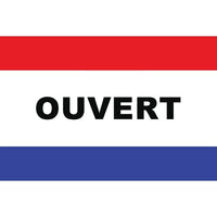 Message Flag, 36" x 60", Ouvert-100% Polyester 36" x 60" flag for indoor or outdoor use