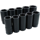 Gray Tools 10 Piece 3/4" Drive, 6 Point SAE Deep, Impact Socket Set, 15/16"-1-5/8"-Contains Sizes: 15/16", 1", 1 1/16", 1 1/8", 1 1/4", 1 5/16", 1 3/8", 1 7/16", 1 1/2", 1 5/8".