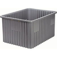 Quantum Storage Systems Divider Box Containers, Plastic, 22.5" W x 17.5" D x 3" H, Grey - 3 Pack-Colour: Grey