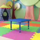 Flash Furniture 24" Square Blue Plastic Height Adjustable Activity Table-Primary colors support early childhood development