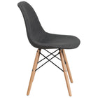Flash Furniture - 2 pièces Chaise de la série Elon en tissu gris Siena avec pattes en bois-Largeur du dossier: 12-17 po