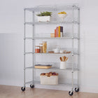 TRINITY 6-Tier Wire Shelving Rack with Wheels, Chrome (TBFC-0907)-NSF Certified
