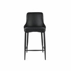 Plata Decor Island Stools with Black Metal Legs - Black - 2 Pack-No assembly required