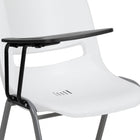 Flash Furniture Ergonomic Shell Chair with Right Handed Flip-Up Tablet Arm - White - 5 Pack-Ergonomically Contoured Design with White Plastic Back and Seat
