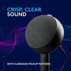 Logitech G Yeti Orb Condenser RGB Gaming Microphone - Black-Condenser Microphone Capsule: Optimized for game streaming, the condenser capsule features a cardioid pickup pattern that zeroes in on your voice, ignoring key clicks and other noise
