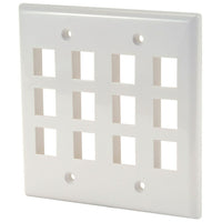 Digiwave Keystone Wall Plate, 12 Slots, 5" x 7" x 1", White-Compatible with Any Standard Keystone Jack