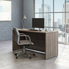 Sauder 59"W Affirm Desk - Hudson Elm-Melamine top surface is heat, stain, and scratch-resistant
