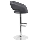 Flash Furniture - Tabouret de bar contemporain à hauteur ajustable en vinyle gris avec base chromée (CH-122070-GY-GG)-Rembourrage en vinyle gris