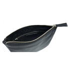 ASHLIN DESIGNER - LEAH, petite pochette en cuir, Natural Milled Cowhide, noir-Livré avec une fermeture à glissière en métal YKK avec un extracteur en cuir