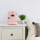 Koolatron Retro Portable 6 Can Thermoelectric Mini Fridge Cooler - 4 L / 4.2 qts - Pink-9