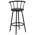 Flash Furniture Crown Back Black Metal Barstool with Black Vinyl Swivel Seat-Transitional Style Stool