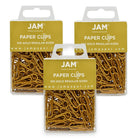 JAM Paper Coloured Standard Paper Clips, Small, Gold Paperclips, 3 Packs of 100, 300 Total (24365004)-Gold Metal