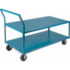 Kleton Heavy-Duty Low Profile Shop Carts, Capacity: 2400 Lbs. Overall Depth: 60", 6" Polyurethane Casters-No. of Shelves: 2