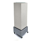 Azar Displays 40" x 14" x 14" Wheeled 4-Sided Interlocking Pegboard Floor Display, White (701415-WHT)-Sign holder strip is included