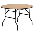 Flash Furniture 48" Round Wood Folding Banquet Table with Clear Coated Finished Top-Ready To Use Banquet Table
