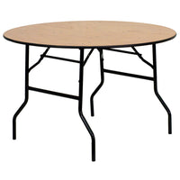 Flash Furniture 48" Round Wood Folding Banquet Table with Clear Coated Finished Top-Ready To Use Banquet Table