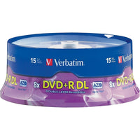 Verbatim DVD+R DL 8.5GB 8x 15-Pack Spindle-8.5GB of storage capacity on a single-sided disc and no need to flip the disc