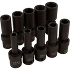 Gray Tools 10 Piece 1/2" Drive 6 Point SAE, Deep Impact Universal Joint Socket Set, 3/8"-15/16"-Contains Sizes: 3/8", 7/16", 1/2", 9/16", 5/8", 11/16", 3/4", 13/16", 7/8", 15/16".