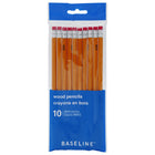 Baseline Wood-cased Pencils - 0.7mm - HB / #2 - 10 Pack-HB Medium