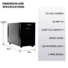 Koolatron 6 Bottle Wine Cooler, 0.65 cu. ft. (16L) Freestanding Thermoelectric Wine Fridge - Black-2 Removable wire racks accommodate different bottle shapes and sizes