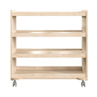Flash Furniture Bright Beginnings Commercial Grade Space Saving 4 Shelf Wooden Mobile Classroom Storage Cart w/ Casters- Natural-Rounded Edges Prevent Abrasions from Accidental Contact
