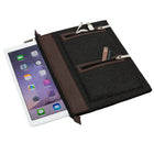 Vangoddy Exo 15" Felt Laptop Sleeve - Brown-Large zipper pocket at the back for cell phone, small tablet, paper, etc