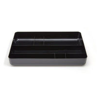 TRU RED 7-Compartment Plastic Drawer Organizer - Black-This multi-compartment organizer helps keep your desk or drawer clutter-free, putting paper clips, pens, stickies, and more at your fingertips