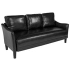 Flash Furniture Asti Upholstered Sofa - Black Leather-Black LeatherSoft Upholstery