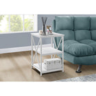 Monarch Specialties 3599 Accent Table - 26"H/White/ White Metal-Product dimensions: 26"H x 18"L x 18"W