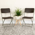 Flash Furniture 6 pièces - Chaise pliante en plastique et rotin brun de la série HERCULES avec cadre gris-Renforts de support double