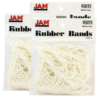JAM Paper - Bandes élastiques, no 33, en caoutchouc blanc, 300/paquet (333RBWHG)-Bandes élastiques en caoutchouc blanc de format standard