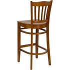 Flash Furniture HERCULES Series Vertical Slat Back Cherry Wood Restaurant Barstool-.625" Thick Beechwood Seat