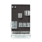 Azar 12-Piece Pegboard Wall Organizer Kit with One Panel and Accessory Assortment - Black-Sold in Multiples of: 1