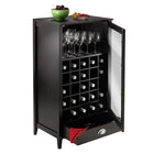 Winsome Bordeaux Wine Cabinet 25-Bottle Slot Modular-Cabinet is made with combination of solid and composite wood in espresso finish.  Assembly Required.