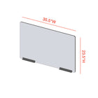 Mark Maker Modular Sneeze Guard Front - 35.5" W x 23.5" H panel 1/4" Clear Acrylic -2 8" aluminum bottom rails - no pass through-Made from 1/4” clear acrylic.