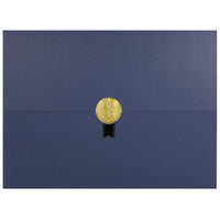 St. James - Porte-certificats/porte-documents - Sceau d'or avec un ruban noir - bleu marine - paquet de 5-Ajoutez une touche d'élégance, de cérémonie et de sincérité à l'attribution de reconnaissance