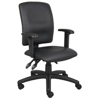 Nicer Furniture Fabric Ergonomic Task Chair with Adjustable Arms-Mid-back height desk chair with a simple design