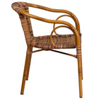 Flash Furniture Cadiz Series Rattan Restaurant Patio Chair with Red Bamboo-Aluminum Frame, Burning Brown (SDAAD632009D1)-Stacks up to 6 Chairs High