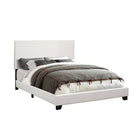 Monarch Specialties 5911Q Queen Size Bed - White Leather-Look-Modern contemporary styling