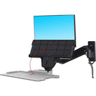 North Bayou 19"-27" Wall Mount Sit-Stand Desk Workstation - Black (MC32-B)-Rotation: 360-degrees, Swivel: 180-degrees, Tilt: +12-degrees / - 15-degrees