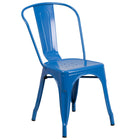 Flash Furniture Blue Metal Indoor-Outdoor Stackable Chair-500 lb. Weight Capacity