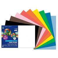 Pacon Tru-Ray Construction Paper  - 12" x 18" - Assorted Colours - 250 Sheets (PAC103063)-Heavy 76 lb. 100% vat-dyed sulphite with longer, stronger fibers.