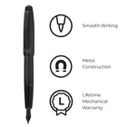 A.T. Cross Bailey Fountain Pen - Medium Nib - Black-Cross is the gift of choice for generations and is proudly presented in a premium gift box.
