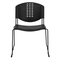 Flash Furniture HERCULES Series Plastic Stack Chair with Black Frame - Black-Set of 5 Multipurpose Stack Chairs