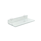 Azar Displays 16" x 6" Acrylic Shelf For Pegboard/Slatwall, Clear, 4 Pack (556095)-2 U hooks attached for easy mounting
