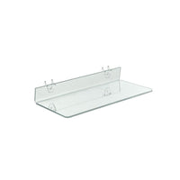 Azar Displays – Tablette de 16 x 6 po en acrylique pour panneau perforé/à latte, transparent, 4/paquet (556095)-2 crochets en U pour un montage facile