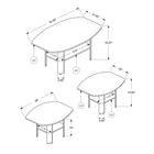 Monarch Specialties 7870P Table Set - 3Pcs Set/Industrial Grey-The perfect match for casual or more formal living rooms, basements or family rooms