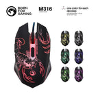 Marvo Tech Scorpion LED Backlit Gaming Mouse, Red-Adjustable DPI: 800/1200/1600/2400
